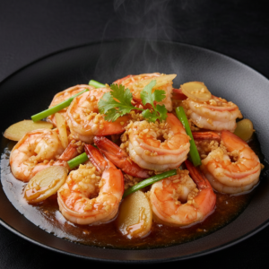 Stir Fried Prawns With Ginger & Garlic